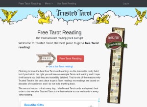 How trustedtarot.com looks like on a tablet such as an iPad.