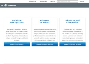 How trustmark.com looks like on a tablet such as an iPad.