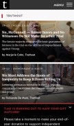 How truthout.org looks like on a mobile device such as an iPhone.