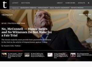 How truthout.org looks like on a tablet such as an iPad.