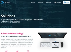 How truvidplayer.com looks like on a tablet such as an iPad.