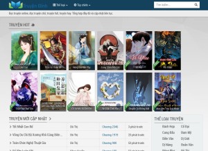 How truyendinh.com looks like on a tablet such as an iPad.