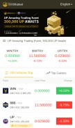 How trx.market looks like on a mobile device such as an iPhone.