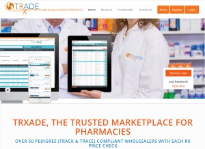 How trxade.com looks like on a tablet such as an iPad.