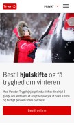 How tryg.dk looks like on a mobile device such as an iPhone.