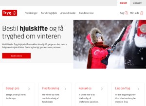 How tryg.dk looks like on a tablet such as an iPad.