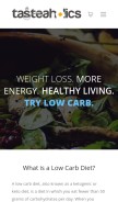 How trylowcarb.com looks like on a mobile device such as an iPhone.