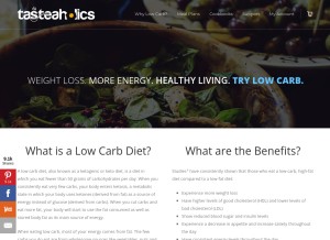 How trylowcarb.com looks like on a tablet such as an iPad.