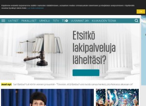 How ts.fi looks like on a tablet such as an iPad.