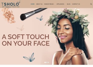 How tsholocosmetics.com looks like on a tablet such as an iPad.