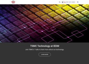 How tsmc.com looks like on a tablet such as an iPad.