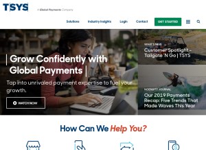How tsys.com looks like on a tablet such as an iPad.