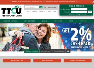 How ttcu.com looks like on a tablet such as an iPad.