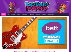 How ttrockstars.com looks like on a tablet such as an iPad.