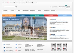 How tu-ilmenau.de looks like on a tablet such as an iPad.