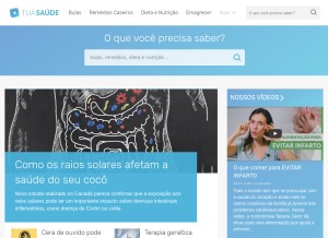 How tuasaude.com looks like on a tablet such as an iPad.