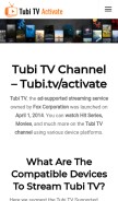 How tubitvactivates.com looks like on a mobile device such as an iPhone.