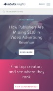 How tubularinsights.com looks like on a mobile device such as an iPhone.