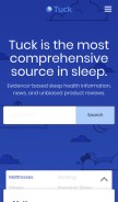 How tuck.com looks like on a mobile device such as an iPhone.