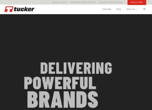 How tucker.com looks like on a tablet such as an iPad.