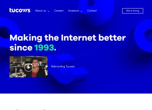 How tucows.com looks like on a tablet such as an iPad.