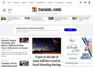 How tucson.com looks like on a tablet such as an iPad.