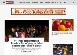 How tucsonnewsnow.com looks like on a tablet such as an iPad.