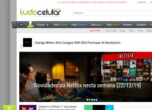 How tudocelular.com looks like on a tablet such as an iPad.