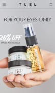 How tuelskincare.com looks like on a mobile device such as an iPhone.