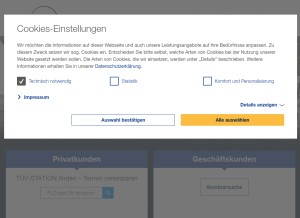 How tuev-nord.de looks like on a tablet such as an iPad.