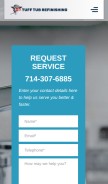 How tufftubrefinishing.com looks like on a mobile device such as an iPhone.