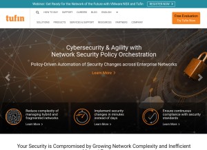 How tufin.com looks like on a tablet such as an iPad.