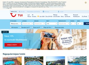 How tui.pl looks like on a tablet such as an iPad.