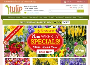 How tulipworld.com looks like on a tablet such as an iPad.