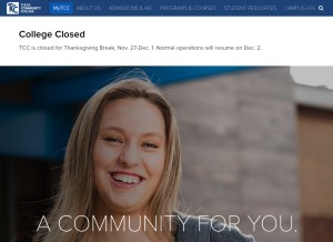 How tulsacc.edu looks like on a tablet such as an iPad.