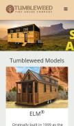 How tumbleweedhouses.com looks like on a mobile device such as an iPhone.