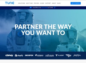 How tune.com looks like on a tablet such as an iPad.