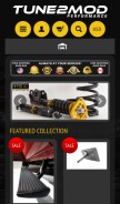 How tune2mod.com looks like on a mobile device such as an iPhone.