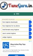 How tuneguru.in looks like on a mobile device such as an iPhone.