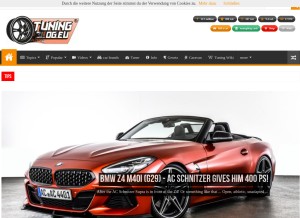 How tuningblog.eu looks like on a tablet such as an iPad.