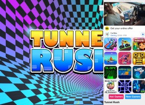 How tunnelrush3.com looks like on a tablet such as an iPad.