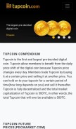 How tupcoin.com looks like on a mobile device such as an iPhone.