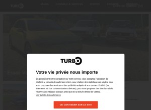 How turbo.fr looks like on a tablet such as an iPad.