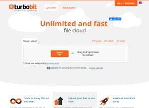 How turbobit.net looks like on a tablet such as an iPad.
