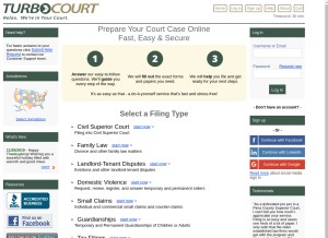 How turbocourt.com looks like on a tablet such as an iPad.