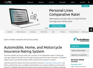 How turborater.com looks like on a tablet such as an iPad.