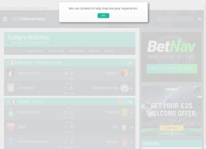 How turboscores.com looks like on a tablet such as an iPad.