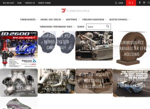 How turbosource.com looks like on a tablet such as an iPad.