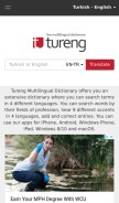 How tureng.com looks like on a mobile device such as an iPhone.