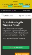 How turhost.com looks like on a mobile device such as an iPhone.